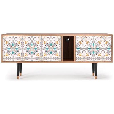 T1 Mobile Porta Tv, 2 Cassetti E 2 Ante Con Apertura A Pressione, 170w X 48d X 69h - Spring Ceramics