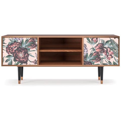 T2 Mobile Porta Tv, 2 Ante Con Apertura A Pressione, 170w X 48d X 69h - Peach Peonies precio