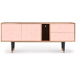 T1 Mobile Porta Tv, 2 Cassetti E 2 Ante Con Apertura A Pressione, 170w X 48d X 69h - Rose Quartz precio