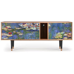 T1 Mobile Porta Tv, 2 Cassetti E 2 Ante Con Apertura A Pressione, 170w X 48d X 69h - The Water Lily Pond By Claude Monet características