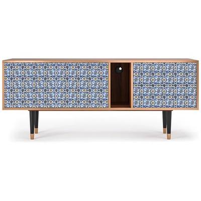 T1 Mobile Porta Tv, 2 Cassetti E 2 Ante Con Apertura A Pressione, 170w X 48d X 69h - Lovely Cornflowers