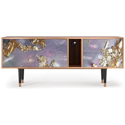 T1 Mobile Porta Tv, 2 Cassetti E 2 Ante Con Apertura A Pressione, 170w X 48d X 69h - Planet Earth
