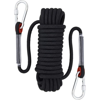 Corda per arrampicata, diametro 12 mm, accessori per escursionismo, corda di sicurezza ad alta resistenza (30 m nera) - Langray
