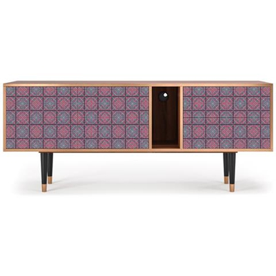 T1 Mobile Porta Tv, 2 Cassetti E 2 Ante Con Apertura A Pressione, 170w X 48d X 69h - Riviera Mosaic