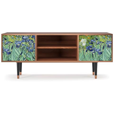 T2 Mobile Porta Tv, 2 Ante Con Apertura A Pressione, 170w X 48d X 69h - Irises By Vincent Van Gogh