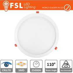mini pannel faretto led da incasso 110° 18 watt 220-240 volt A+ CE IP20 bianco caldo no tondo lif flsp1106ro18w30 - FSL en oferta