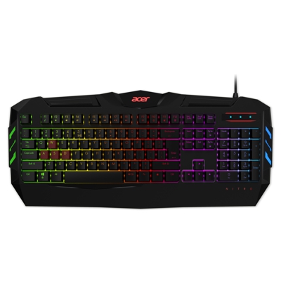 Nitro tastiera USB QWERTZ Tedesco Nero, Tastiera da gioco