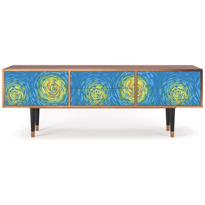 T4 Mobile Porta Tv, 2 Cassetti E 2 Ante Con Apertura A Pressione, 170w X 48d X 59h - Van Gogh Lights