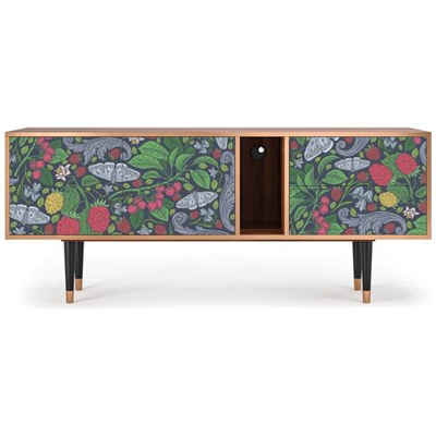 T1 Mobile Porta Tv, 2 Cassetti E 2 Ante Con Apertura A Pressione, 170w X 48d X 69h - Summer Berries