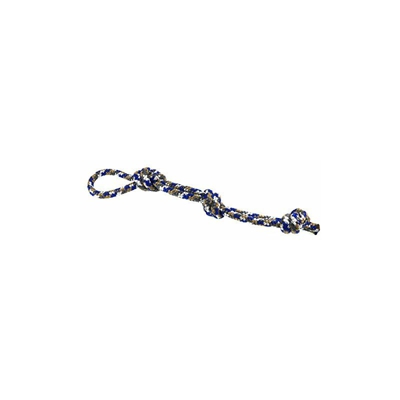 Giocattolo per cani a forma di corda, classico, blu/grigio, 8 mm, in speciale corda PPM con nodo, progettato per animali come cani o gatti per