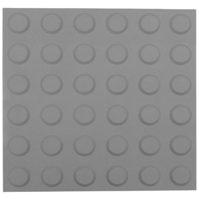 PrimeMatik - Pavimento tattile per non vedenti 30x30cm con cerchi di arresto e allarme grigio 10-pack