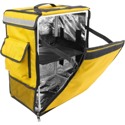 Zaino isotermico 35 x 49 x 25 cm giallo per la consegna di ordini alimentari da moto e bicicletta - Citybag