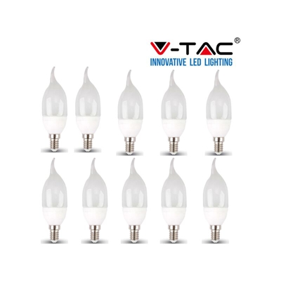 10 LAMPADINE LED V-Tac Candela E14 da 4W Lampade Luce Calda Naturale Fredda-caldo - S-DSHOP