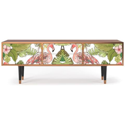 T4 Mobile Porta Tv, 2 Cassetti E 2 Ante Con Apertura A Pressione, 170w X 48d X 59h - Sweet Flamingo características