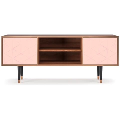 T2 Mobile Porta Tv, 2 Ante Con Apertura A Pressione, 170w X 48d X 69h - Rose Quartz