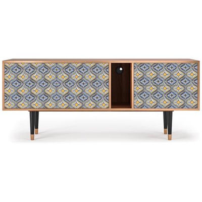 T1 Mobile Porta Tv, 2 Cassetti E 2 Ante Con Apertura A Pressione, 170w X 48d X 69h - Illusory Pattern