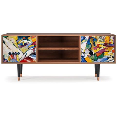 T2 Mobile Porta Tv, 2 Ante Con Apertura A Pressione, 170w X 48d X 69h - Improvisation 26 By Wassily Kandinsky