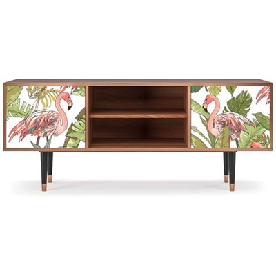 T2 Mobile Porta Tv, 2 Ante Con Apertura A Pressione, 170w X 48d X 69h - Sweet Flamingo