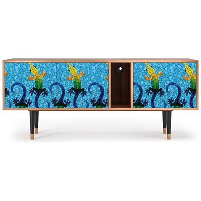 T1 Mobile Porta Tv, 2 Cassetti E 2 Ante Con Apertura A Pressione, 170w X 48d X 69h - Gaudi's Lizard