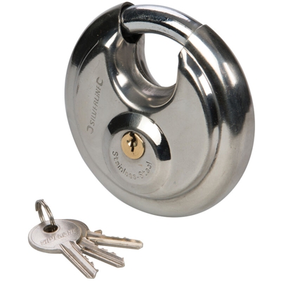 Silverline Lucchetto in acciaio inossidabile a disco 90mm