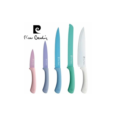 Set 5 coltelli da cucina in acciaio e ceramica colorata - Pierre Cardin