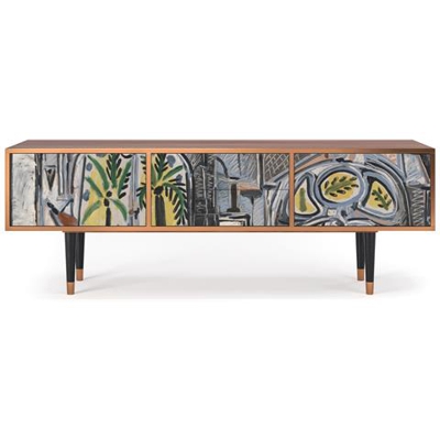 T4 Mobile Porta Tv, 2 Cassetti E 2 Ante Con Apertura A Pressione, 170w X 48d X 59h - The Studio By Pablo Picasso