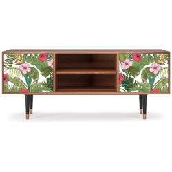 T2 Mobile Porta Tv, 2 Ante Con Apertura A Pressione, 170w X 48d X 69h - Verdant Tropics características