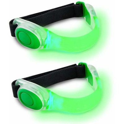 LangRay Braccialetti a LED riflettenti regolabili in 2 pezzi, leggeri e altamente visibili per fare jogging, andare in bicicletta, camminare, andare