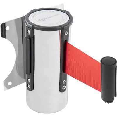PrimeMatik - Fissaggio a parete inox con 2 metri di nastro retrattile rosso