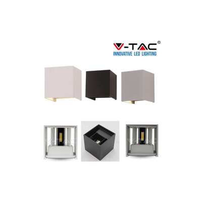 S-dshop - V-TAC LAMPADA FARETTO LED VT-759 6W IP65 CON DOPPIA LUCE REGOLABILE APPLIQUE DA-naturale-GRIGIO