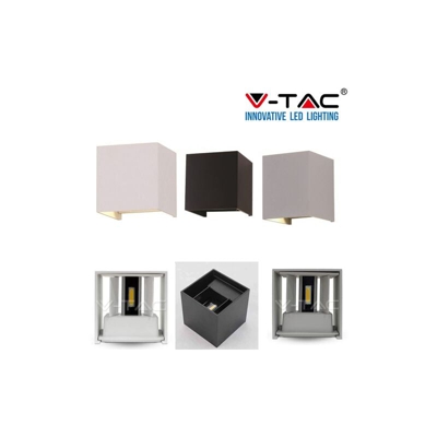 S-dshop - V-TAC LAMPADA FARETTO LED VT-759 6W IP65 CON DOPPIA LUCE REGOLABILE APPLIQUE DA-caldo-GRIGIO