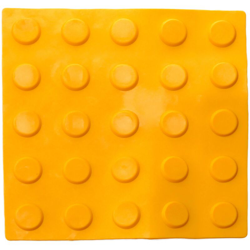 PrimeMatik - Pavimento tattile per non vedenti 25x25cm con cerchi di arresto e allarme giallo 10-pack características