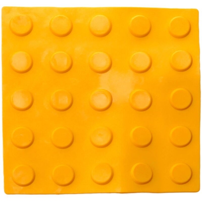 PrimeMatik - Pavimento tattile per non vedenti 25x25cm con cerchi di arresto e allarme giallo 10-pack
