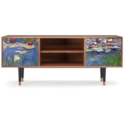 T2 Mobile Porta Tv, 2 Ante Con Apertura A Pressione, 170w X 48d X 69h - The Water Lily Pond By Claude Monet