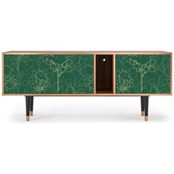 T1 Mobile Porta Tv, 2 Cassetti E 2 Ante Con Apertura A Pressione, 170w X 48d X 69h - Emerald Forest características