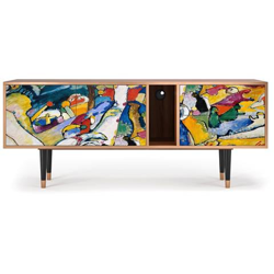 T1 Mobile Porta Tv, 2 Cassetti E 2 Ante Con Apertura A Pressione, 170w X 48d X 69h - Improvisation 26 By Wassily Kandinsky precio