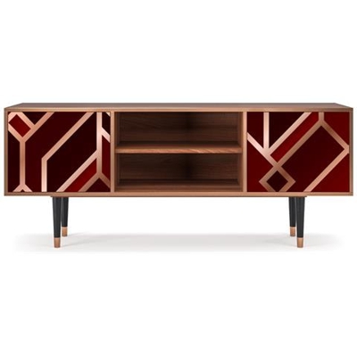 T2 Mobile Porta Tv, 2 Ante Con Apertura A Pressione, 170w X 48d X 69h - Velvet 1920's