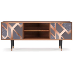 T2 Mobile Porta Tv, 2 Ante Con Apertura A Pressione, 170w X 48d X 69h - Taupe Anatomy características