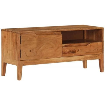 Mobile Porta Tv In Legno Massello Di Acacia 88x30x40 Cm
