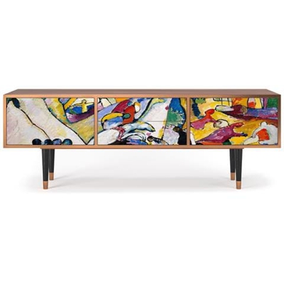 T4 Mobile Porta Tv, 2 Cassetti E 2 Ante Con Apertura A Pressione, 170w X 48d X 59h - Improvisation 26 By Wassily Kandinsky