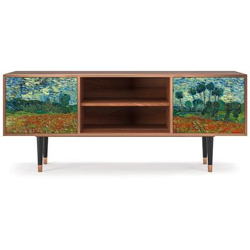 T2 Mobile Porta Tv, 2 Ante Con Apertura A Pressione, 170w X 48d X 69h - Poppy Field By Vincent Van Gogh precio