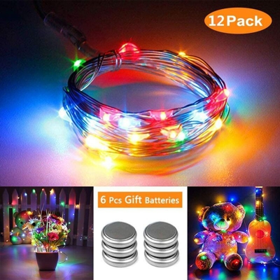 LangRay Set di 12 lucine a batteria (incluse) 2M 20 lucine a LED in filo di rame multicolore per Natale, matrimonio, festa, decorazione di costumi