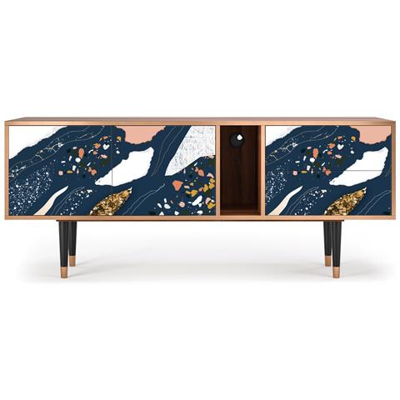 T1 Mobile Porta Tv, 2 Cassetti E 2 Ante Con Apertura A Pressione, 170w X 48d X 69h - Nude Iceberg