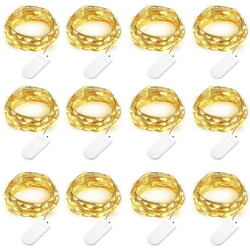 LangRay Set di 12 lucine a batteria (incluse) 2M 20 lucine a LED in filo di rame multicolore per Natale, matrimonio, festa, decorazioni per costumi precio