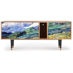 T1 Mobile Porta Tv, 2 Cassetti E 2 Ante Con Apertura A Pressione, 170w X 48d X 69h - Landscape From Saint-rémy By Vincent Van Gogh características
