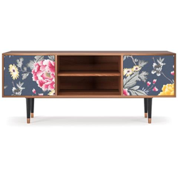 T2 Mobile Porta Tv, 2 Ante Con Apertura A Pressione, 170w X 48d X 69h - Dark Flower Bed características