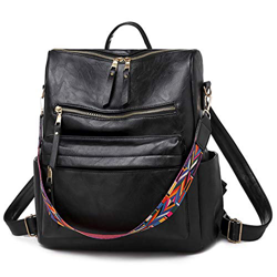 Zaino Donna, COOFIT Zaino da Donna Zaino Pelle Donna Casual Borse Zaino Antifurto Donna Zaino Scuola Nero zaino Nylon Multifunzione (2-Nero) precio