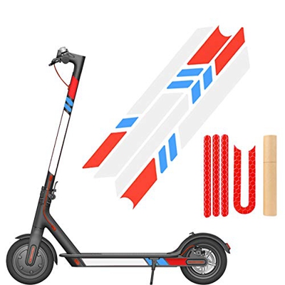 SGMY - Adesivo riflettente impermeabile per monopattino elettrico, decorativo, accessorio per monopattini Xiaomi Mijia M365 e Ninebot Es1/Es2/Es4, Con