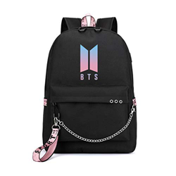 APHT Kpop BTS Unisex Zaino Impermea UGA JIN JIMIN V JUNG KOOK RM J-HOPE Portatili Con USB di Ricarica Zaino Sport Outdoor Moda Adolescenti Student Bor características