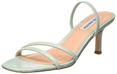 Steve Madden Loft, Sandali con Tacco Donna, Mint Green Croco, 37.5 EU